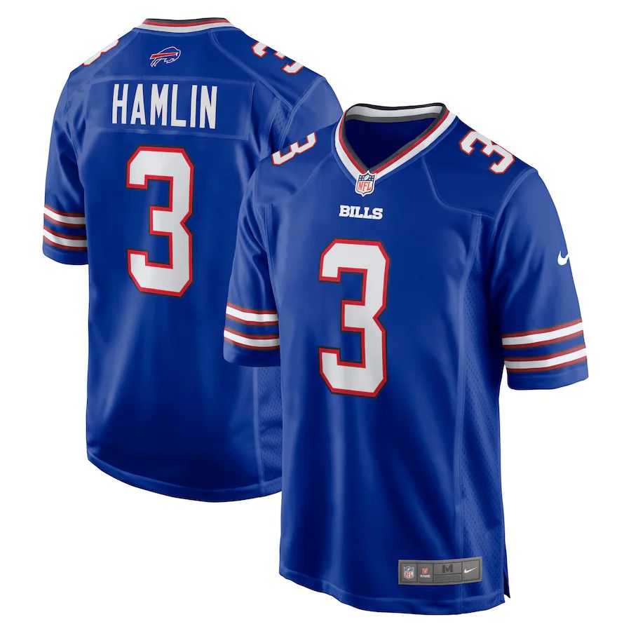 Men Buffalo Bills #3 Damar Hamlin Nike Royal Home Game Player NFL Jersey